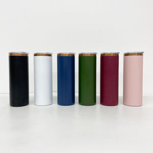 China to Canada_🖤💙❤️20oz Brushed Copper Plate Powder Coat Straight Skinny Tumblers 25pcs for Laser Engraving_CNPNY