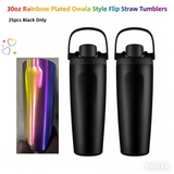 RTS USA_🌈30oz Rainbow Underneath Owala Style Flip Straw Tumblers 25pcs For Laser Engraving_USPNY