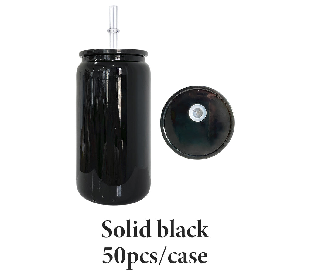 16oz Black Glass Soda Can Beer Can Solid Glossy Black Borosilicate 16oz  Beer Glass Can Glass Soda Can for UV Dtf Wraps Vinyl with PP Plastic Lids  and Straw - China 16oz Black Glass Can and 16oz Black Glass Soda Can Beer  Can price