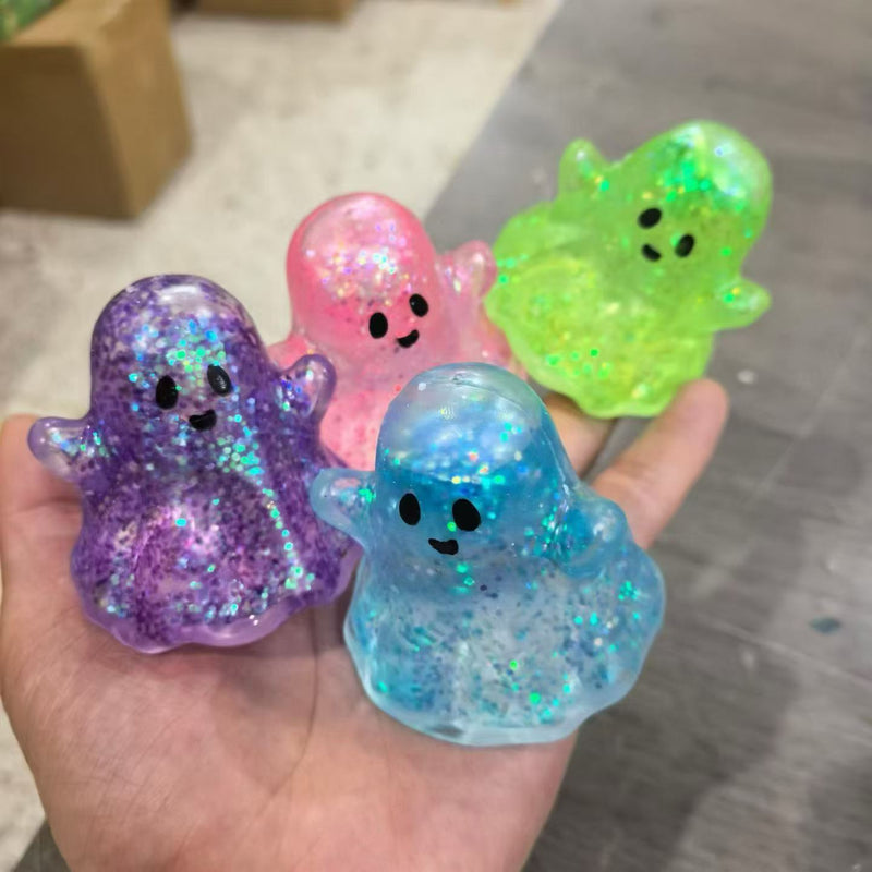 🎃👻🦇72pcs NeeDoh Halloween Pumpkin Bat Ghost Squishy Toys Sets Maltose Slow Rebound Squish Adults Fidget Toys_CNPNY