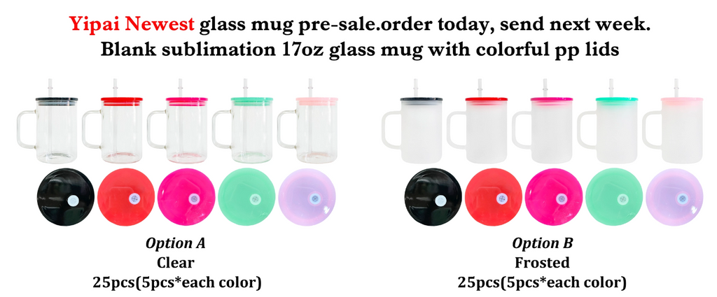 17 Oz. Jelly Color Glass Mug with Acrylic Lid