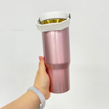 20oz/30oz Rose Gold Color Mirror Gold Underneath Sublimation Skinny/Flip Straw Tumblers _CNPNY