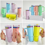 🌈30oz rainbow underneath Macaron colors quencher tumblers for laser engraving_CNPNY