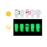 RTS USA_💚🎃20oz Leak Proof Straw Lids Glow in Dark White Blank Sublimation Kids Handle Tumblers 25pcs _USPNY