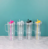 40oz Acrylic Snow Globe Tumbler Bottle Cup Pre-drilled Plastic Snowglobe Mugs 20pcs_CNPNY