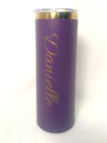 Presale USA_💜 20oz Mirror Gold Underneath Dark Purple Colors Powder Coat Skinny Tumblers 25pcs_USPNY