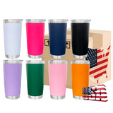 RTS USA_20oz Regular Powder Coat Coffee Tumblers Mugs with Slide Lids 25pcs For Laser Engraving_USPNY