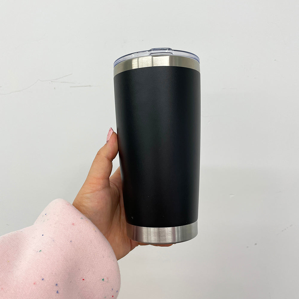 RTS USA_ 20oz Regular Black Color Powder Coat Coffee Tumbler Mugs 25pcs For Laser Engraving_USPNY