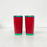 20oz Mirror Green Plated Yeti Style Powder Coat Coffee Mugs with Magnetic Lids 25pcs For Laser Engraving_CNPNY