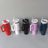 RTS USA_🌈40oz Rainbow H2.0 Tumblers powder coat Quencher Tumbler 20pcs for Laser Engraving_USPNY