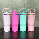 RTS USA_🌈 30oz Rainbow Underneath Sublimation Flip Straw Kids Water Bottoles Iceflow Tumblers_USPNY