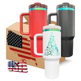 RTS USA_💚40oz Dark Green Ombre Underneath Powder Coat H2.0 Quencher Tumblers for Laser Engraving_USPNY