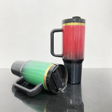 40oz Gold Plate Sparkly Elphaba Green Red Ombre H2.0 Quencher Tumblers for Laser Engraving_CNPNY