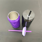 Presale USA_💜🖤16oz Purple Black Blank Sublimation Stainless Steel Can Tumblers 25pcs_USPNY