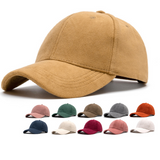 Women's Men's Suede Baseball Cap Faux Suede Leather Classic Adjustable Plain Hat Quality Baseball Cap Sun Hat For Laser Engraving_CNPNY