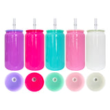RTS USA_16oz Blank Sublimation Macaron Colors Glass Tumblers Glass Cans 25pcs/50pcs_USPNY