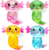 96pcs Axolotl Squishy Stress Relief Toy Glitter Fidget Toys Cute Malt Sugar Axolotl Toy Fidget Toys Adults Fidget Toys for Kids Youth Adult_CNPNY