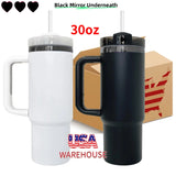 Presale USA_40oz H2.0 Black Mirror Undertean Powder Coating Tumblers 20 pcs 5 Colors Mix_USPNY