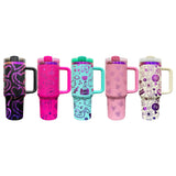 RTS USA_💜💗40oz Purple Pink Mirror Underneath Powder Coat H2.0 Quencher Tumblers 20pcs_USPNY