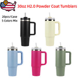 Presale USA_30oz H2.0 Powder Coat Stanley style Quencher Tumblers 25pcs for Laser Engrabing_USPNY