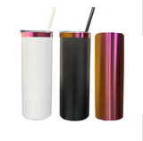 RTS China_20oz Mirror Copper underneath Powder Coated Stainless Steel Straight Skinny tumblers for laser engraving_CNPNY