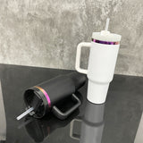 💜40oz Purple Mirror Underneath Powder Coat H2.0 Quencher Tumblers _CNPNY
