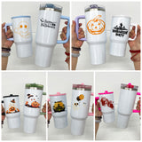 RTS USA_💚🎃40oz Glow In Dark Protour Lids White Sublimation Leak Proof Quencher Tumblers 20pcs _USPNY