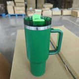 Clearance Sale_40oz Dark Green Powder Coat H2.0 Silver Underneath Quencher Tumblers for Laser Engraving_CNPNY