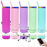 🌈20oz Rainbow Plated Matte Macaron Colors Speaker Tumblers_CNPNY