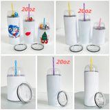 RTS USA_20oz White Blank Sublimation tumbler with Designable Dome Lids and Slide lids_USPNY