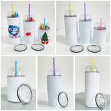 RTS USA_22oz White Blank Sublimation tumbler with Designable Dome Lids and Slide lids_USPNY