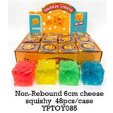 Presale USA_48pcs 6cm Vaseline No Rebound Cheese Squishy Toys Stress Balls Squeeze Fidget Toy_USPNY