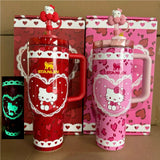 😻🎀40oz Glow in Dark Hello Kitty Design Valentine's Day Gift Tumblers with Gift Box_CNPNY
