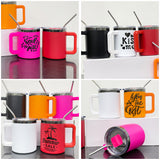 Presale USA_10oz Black Mirror plate Coffee Mugs With Removable handle and Magnetic Lids_USPNY