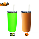 💚🎃20oz Black Mirror Plate Neon Green Color Coffee Tumbler Mugs 25pcs For Laser Engraving_CNPNY