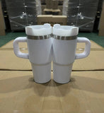 RTS USA_14oz White Blank Sublimation BabyTumblers Kids Stanleys Quencher Tumblers with Handle_USPNY