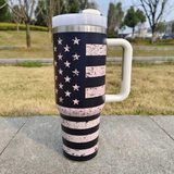 🔥40oz the Fourth of July Tumbler with handle and straw_CNPNY