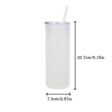 Presale USA_25oz Frosted Sublimation Glass tumblers with slide lids_USPNY