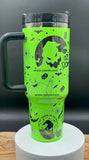 40oz Black Mirror Underneath Helloween Neon Colors Quencher Tumblers for Laser Engraving_CNPNY