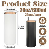 20oz Mirror Copper underneath Powder Coated Stainless Steel Straight Skinny tumblers for laser engraving_CNPNY