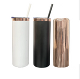 20oz Mirror Copper underneath Powder Coated Stainless Steel Straight Skinny tumblers for laser engraving_CNPNY