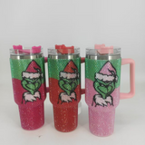 40oz Grinch Rhinestone bling tumblers Colored Bling Tumbler_CNPNY