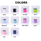 12oz Rainbow Plate Powder Coat Coffee Mugs 50pcs for Laser Engraving_CNPNY