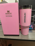 40oz Pink Messi X ProTour Lids Stanleys Tumblers❤️❤️20pcs Stainless Steel Quencher Tumblers_CNPNY