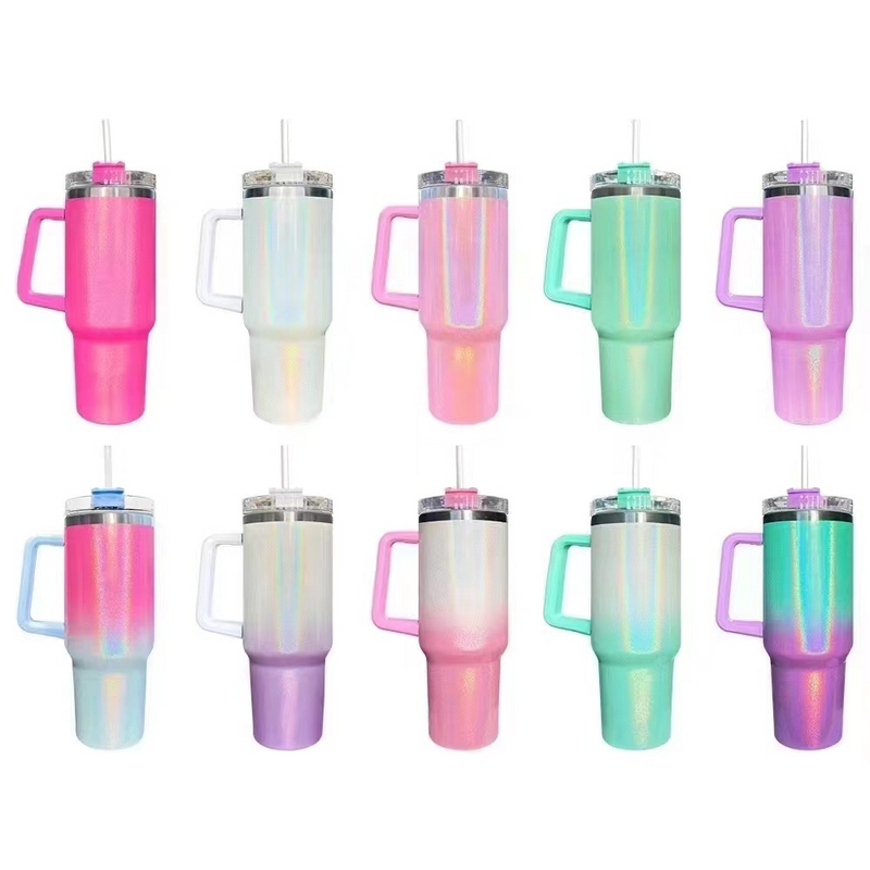 40oz Stanley shaped blank Sublimation Shimmer travel tumblers_CNPNY