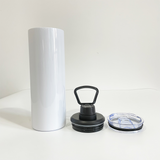 RTS USA_25pcs 20oz White Sublimation Water Bottles Double Lids_USPNY