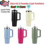 Clearance USA_30oz H2.0 Powder Coat Stanley style Quencher Tumblers 25pcs for Laser Engrabing_USPNY