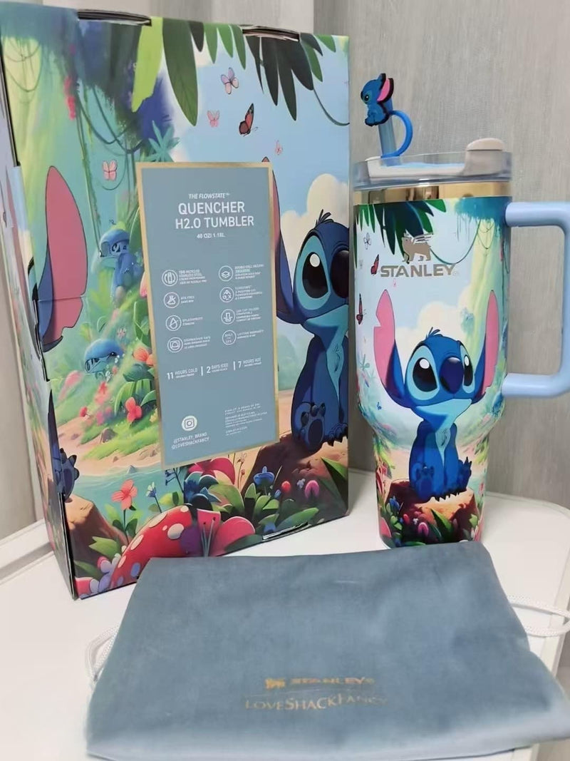 💙💜40oz Gold Plate Stanley Stitch Tumbler Design 20pcs With Stitch Box_CNPNY