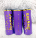Presale USA_💜 20oz Mirror Gold Underneath Dark Purple Colors Powder Coat Skinny Tumblers 25pcs_USPNY