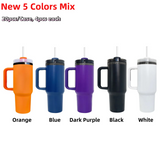 🍬🎃14oz/40oz Black Mirror Underneath Halloween Colors Powder Coat Tumblers for Laser Engraving_CNPNY